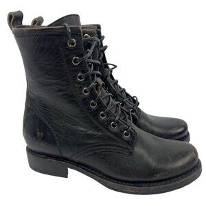Frye Veronica Combat Boot 3476272 Antique Black Leather 7B